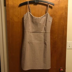 Fit brown picnic spaghetti strap dress